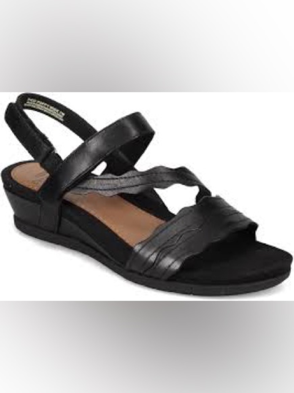 Earth Origins Black Leather Poppy Sandal Size 9 1/2 NWT